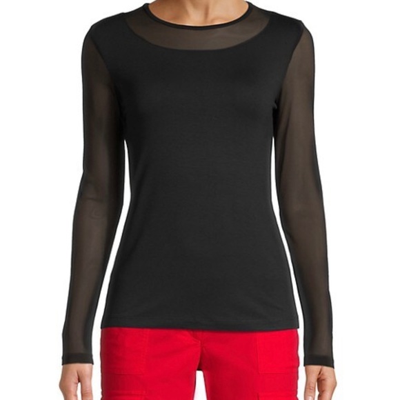 NWT KIM TOP Anatomie Long Mesh Sleeve fashionable top WHITE - Picture 3 of 5